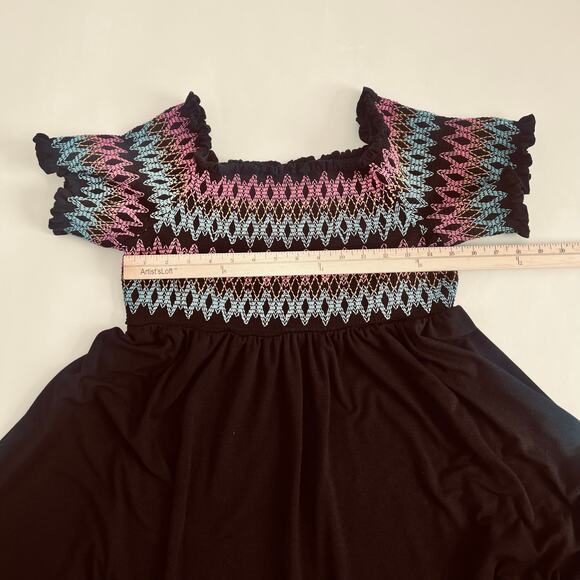 TORRID BLACK EMBROIDERED JESERY OFF SHOULDER SKATER DRESS BLACK SIZE 2 - Picture 11 of 12